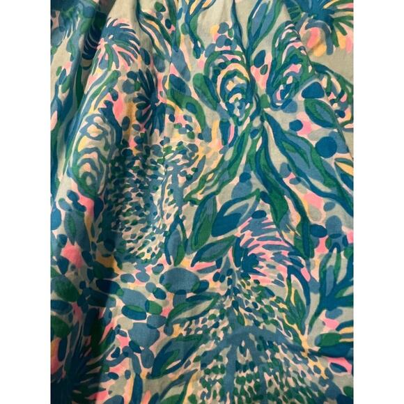Lilly Pulitzer Kinley Dress Girls Size 3 Surf Blue Coral of the Story Excellent - Picture 8 of 8